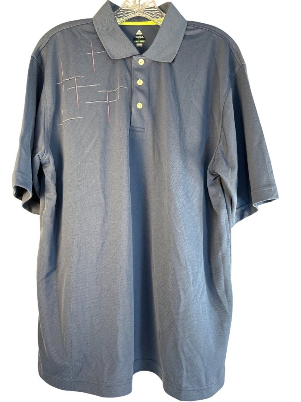 Bolle Golf Mens Polo Shirt Blue/Red/White RN 91870 SIze L